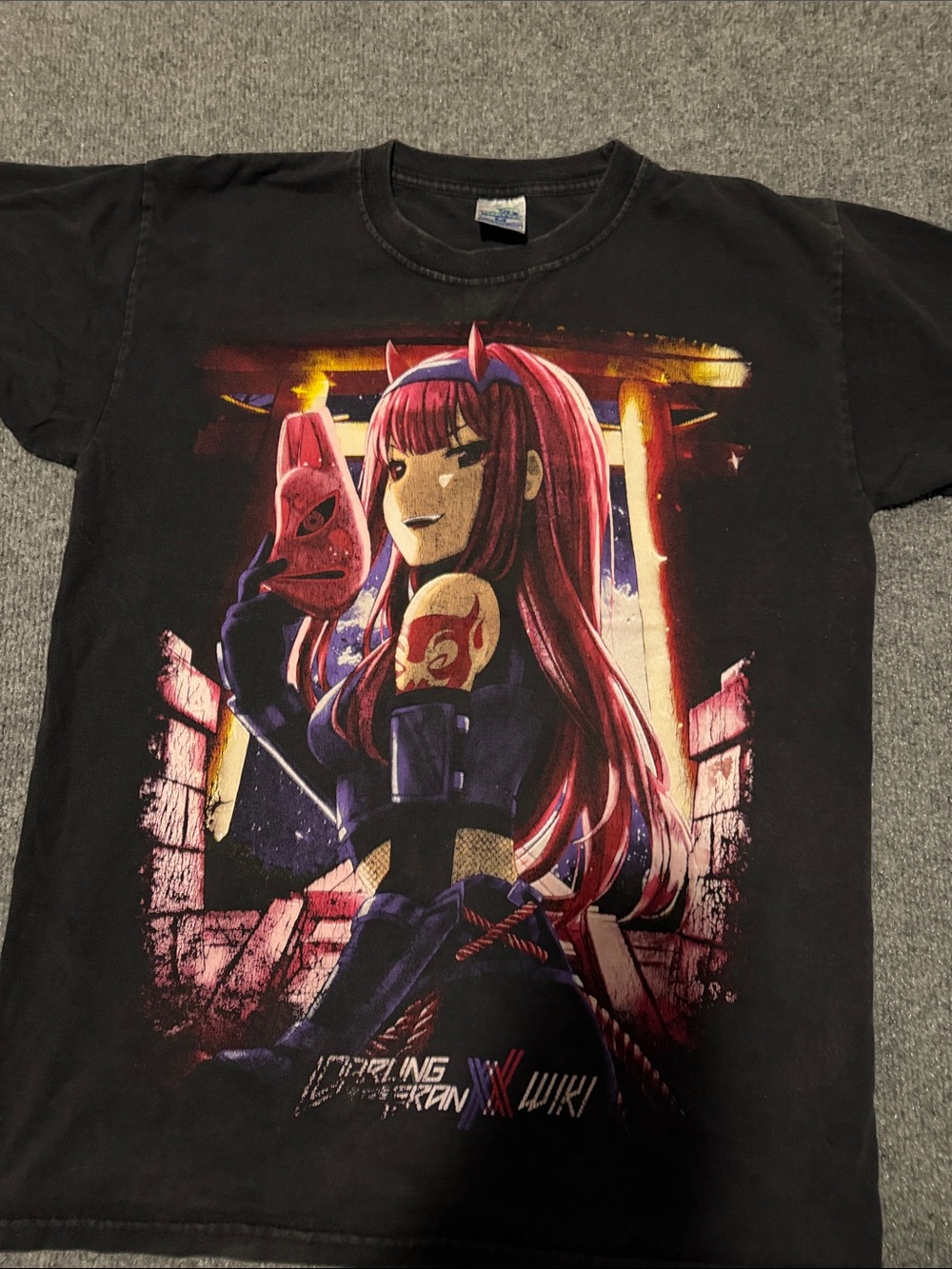 Darling in the Franxx Zero Two Graphic Tee - Black with Red Accents